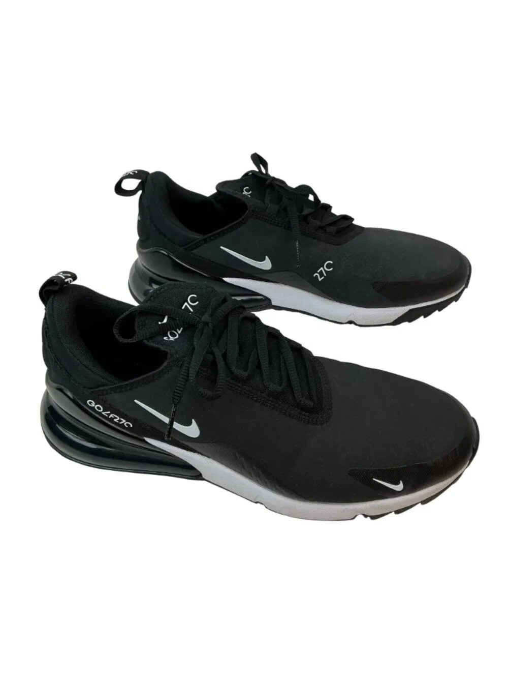 Nike Air Max 270 Golf Shoes Black White Golf Shoes Mens 10.5